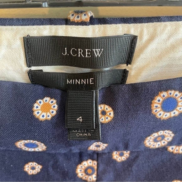 J. Crew Navy Foulard Print Minnie Pants 4 - Picture 4 of 10